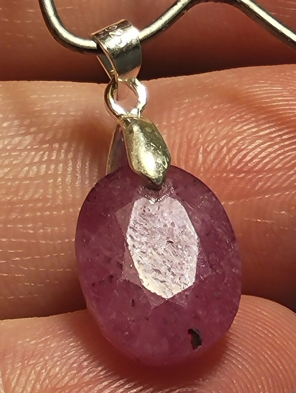 10.95ctw Natural Ruby Pendant - Solid 925 Sterling Silver